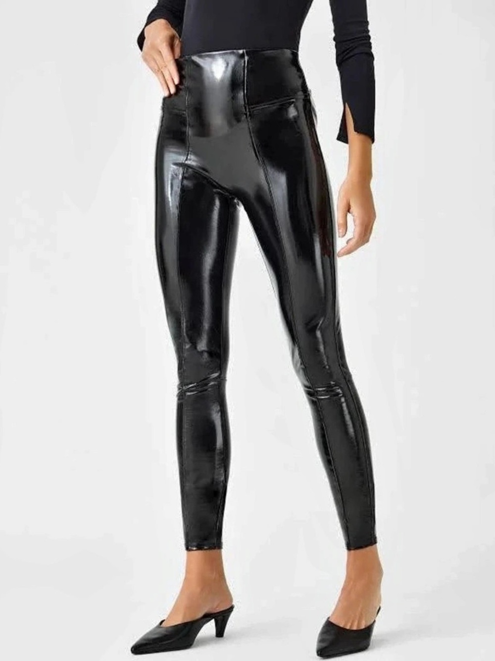 SPANX High Shine Faux Leather Leggings Size XS
